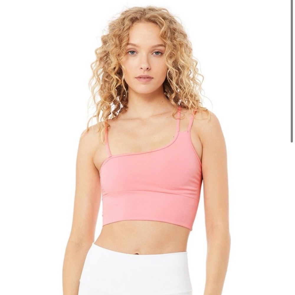 Alo Offset Top in Macaron Pink